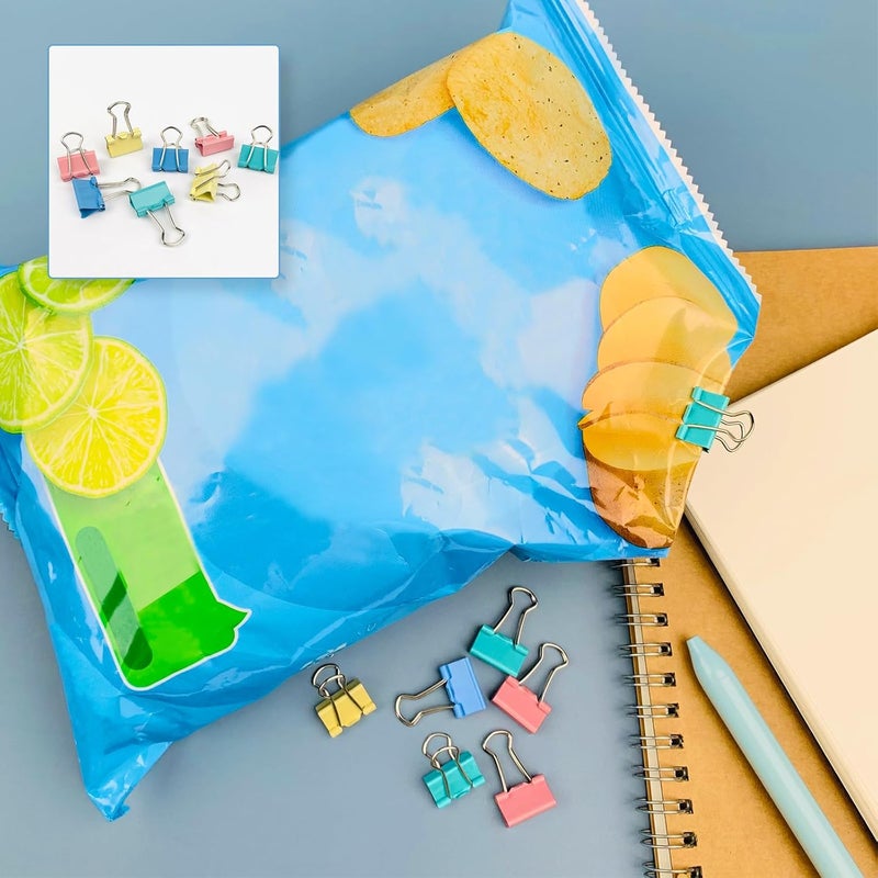 Ykimok 240-Pack Mini Binder Clips in 4 Colors (Blue, Yellow, Red, Green), 15mm/0.6-Inch Small Paper Clips for Home, School, Office and Business - Image 4